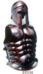 Ensemble d'armure musculaire grecque avec casque corinthien prune - Product Image 6