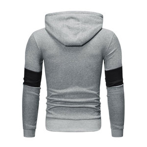 OEM Custom <b>Men</b> Hoodie Grey Heather Muscle Fit <b>Fleece</b> Pullover <b>Black</b> Contrast Hoody Factory Wholesale Low MOQ Bulk - Product Image 3