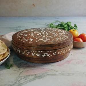 Haute qualité fabriqué à la main en bois servant du pain Chapati Casserole boîte cuisine Table à manger herbes et épices outils bas prix - Product Image 4
