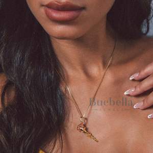 Las rosas de plata esterlina son collar de moissanita roja para hombres Hip Hop Bling 20 "Franco cadena de lujo Streetwear colgante de moda - Product Image 4