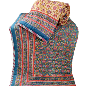 Fait à la main 100% coton réversible reine taille couette respirant confortable léger traditionnel fabriqué à la main hiver maison hôtel - Product Image 1