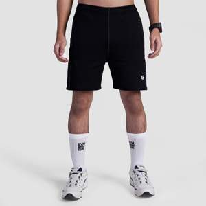 Shorts de sport GA Boost noirs taille XS XXS 100% polyester respirant confortable taille mi-haute avec cordon de serrage logo tissé tricoté - Product Image 1