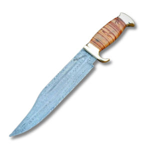 Cuchillo de Caza de Acero Inoxidable de Alta Calidad, Hecho a Mano, con Hoja de Cambio Rápido y Borde Dentado, Garantía de 3 Años, con Funda de Cuero - Product Image 1