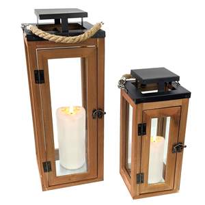 Lanterne à bougie en bois debout au sol de vente chaude pour décor de jardin et décor de mariage lanterne à bougie en acier inoxydable de conception Unique - Product Image 2