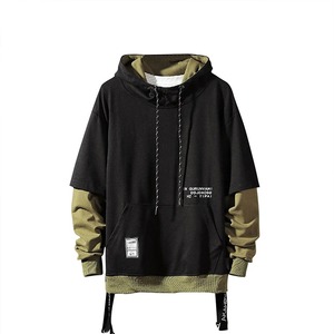 Ensemble pull à capuche et sweat-shirt décontracté pour hommes Nouveau style Hip Hop avec patchwork et vêtements de rue Colorblock - Product Image 4