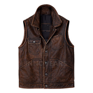 Venta caliente Hombres Ropa Chaleco de cuero Chaqueta Hombres Chaleco de cuero Chaqueta Nueva moda Hombres Chaleco de cuero Chaqueta - Product Image 1