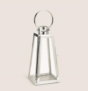 <b>Silver</b> Color Customized Size Lantern for <b>Wall</b> Decoration Greatest Quality Metal Glass and Metal Candle Holder Lantern - Product Image 1