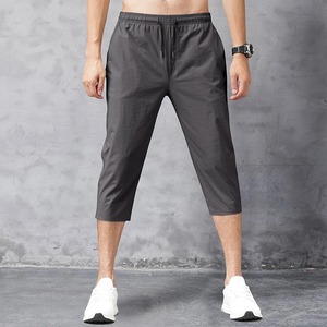 กางเกงขาสั้นของผู้ชายความยาว3/4กางเกงยืดผ้าไนลอนไซส์ใหญ่ผ้าไอซ์ซิลค์แห้งเร็วสำหรับฤดูร้อน - Product Image 3