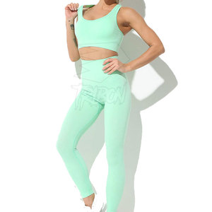 ชุดโยคะไร้รอยต่อสำหรับผู้หญิงชุดออกกำลังกายออกกำลังกายโลโก้ด้านหน้าเป็นมิตรกับสิ่งแวดล้อม - Product Image 4