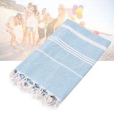 Serviette de plage en coton turc Peshtemal Fouta grande taille motif rond rayé personnalisable fait à la main en Inde par Avior pour nager - Product Image 5