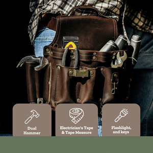 Best Selling Customized Leather Tool Bag In Solid Color New Arrival OEM Service Leather Tool Bag with Your Own Logo - Product Image 6