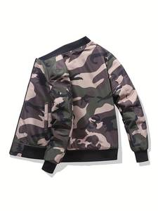 Cool Camouflage Custom Letterman Windproof <b>Winter</b> Men's Varsity Bomber <b>Jacket</b> Polyester Satin Casual Streetwear Embroidery - Product Image 3