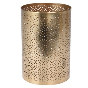 Portavelas Votivo Redondo de Hierro con Acabado Dorado, Diseño Moderno para Decoración de Iluminación en el Hogar y Bodas, Portavelas de Mesa - Product Image 2