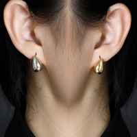 EH1591 à la mode plaque couleur or grosse goutte d'eau Dupes boucles d'oreilles pour femmes personnalité brillant larme boucles d'oreilles bijoux cadeau