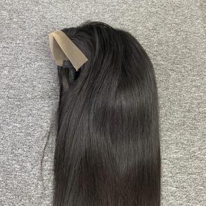 100% extensiones de cabello humano virgen vietnamita sin procesar hueso recto HD para peluca de encaje suizo en colores #1 y # 1B - Product Image 5