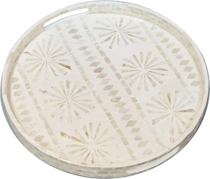 ถาดเสิร์ฟไม้เรซินขนาดพิเศษงานทำมืออินเดียฝังมุกมุกสไตล์อาหรับทันสมัยสำหรับเดือน - Product Image 6