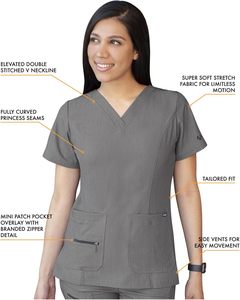 Ensemble de gommage durable en coton mélangé, uniforme médical de médecin et d'infirmière, jogging chirurgical d'hôpital, col en V, vêtement de travail unisexe à logo personnalisé - Product Image 2