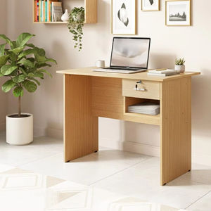 Bureau d'étude et d'écriture Essence Factory Sale WT301, couleur hêtre, mobilier scolaire, bureau d'étudiant avec tiroir, démontable, DIY, surface PU 15mm - Product Image 1