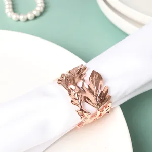 Rond de serviette plaqué or rose femme minimaliste pour table de mariage rond de serviette en or rose - Product Image 5