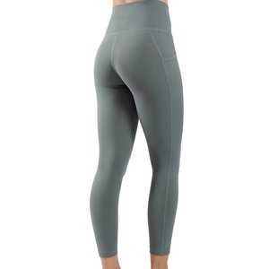 LOGO personnalisé Leggings de yoga évasés pour femmes Pantalon de sport de fitness de couleur unie Taille élastique grande taille - Product Image 2