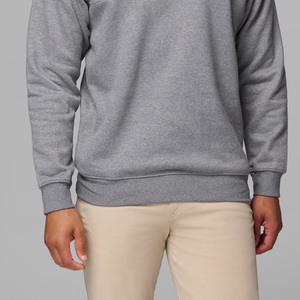 Sweat-shirt en molleton de coton et polyester pour homme, manches longues, col montant, couleur unie, avec logo personnalisé, service OEM, vente en gros - Product Image 5