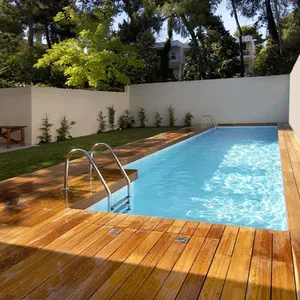 YKS Waterproof Natural Teak Solid Wood Exterior Swimming Pool Iroko Hardwood Decking Outdoor Cumaru Flooring