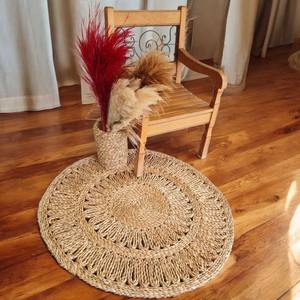 Wholesale export eco friendly round water hyacinth <b>rug</b> top sale luxury <b>rugs</b> for <b>living</b> <b>room</b> area - Product Image 6