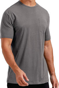 Camiseta de algodón con bolsillo para hombre elegante, ajuste cómodo informal y tela de punto transpirable para mujer moderna - Product Image 3