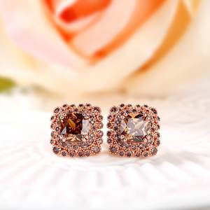 Jeulia Milgrain Halo Cushion Cut Sterling <b>Silver</b> <b>Stud</b> Earrings for Wedding - Product Image 4