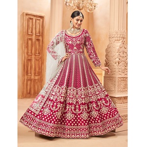 Vêtements traditionnels pour femmes pakistanais en pure soie Salwar Kameez ensemble de costume pour la fête de mariage de grossiste indien - Product Image 1