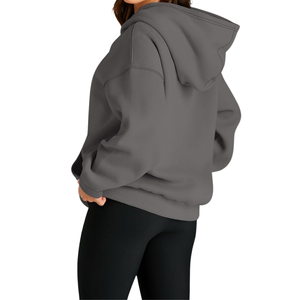 Sudadera con capucha de lana de algodón 100% para mujer, alta calidad, HeavyGSM, transpirable, cómoda, superventas, estampado bordado, Invierno - Product Image 4