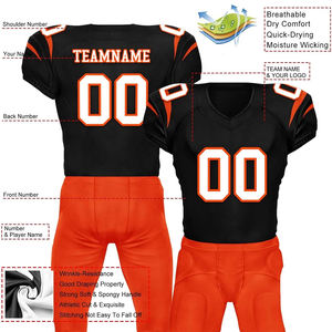 Vente en gros d'uniforme de football américain pour adulte col en V matériel ajusté uniforme de football américain en sergé pour les jeunes - Product Image 2