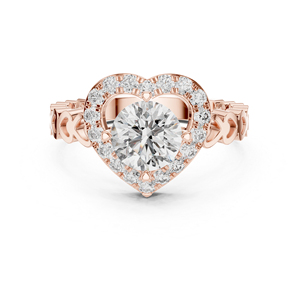 แหวนเพชรทรงกลมทองคำขาว 14K สำหรับผู้หญิงเครื่องประดับงานแต่งงาน |   เพชรที่เพาะเลี้ยงใหม่ - Product Image 2