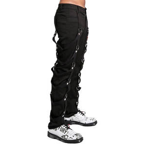 Pantalon harnais gothique noir, vêtements punk rock, unisexe, vente en gros, pantalon 2026 - Product Image 3