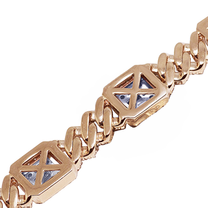 Elegant Rose Gold Classic Style <b>Baguette</b> And Round Cut Lab Diamond <b>Bracelet</b> For Women Luxury Jewelry Anniversary Gift - Product Image 5