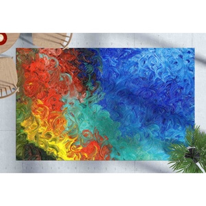 Alfombra Estampada con Diseño Colorido, Decoración Moderna para Oficina y Sala de Estar, Alfombra de Terciopelo - Product Image 1