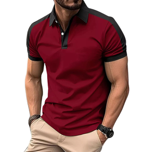 NOVEDAD DE VERANO 2025, camiseta Polo de Color contrastante, camiseta informal ajustada de manga corta con solapa de Golf, camisetas Polo de tendencia para hombre - Product Image 2