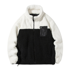 <b>Men's</b> Custom <b>Sherpa</b> Fleece <b>Jacket</b> High Quality Winter Coat Stand Collar Zipper Loose Long Sleeve-Solid Color Oversize - Product Image 4