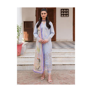 Vestido bordado hecho a mano de 3 piezas de algodón Salwar Kameez, nuevo estilo, ropa de fiesta paquistaní para mujer, trajes informales - Product Image 3