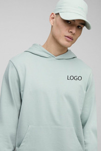Nouvelle mode Sage coupe régulière solide léger sweat à capuche et jogger ensemble respirant unisexe entraînement logo personnalisé broderie survêtement - Product Image 2