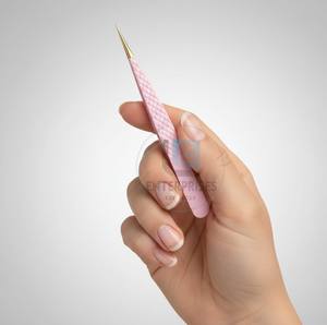 Pince à épiler classique OEM pour cils - Acier inoxydable de haute qualité, durable, précision optimale, prise en main parfaite, longueur 12 cm, pointe lisse, usage professionnel en salon - Product Image 6