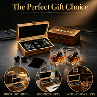 Set Regalo SHUNSTONE di Bicchieri da Whisky Girevoli Stile Vintage, Due Pezzi con Sfera in Pietra, Ideale per Campagne di Riconoscimento Dipendenti