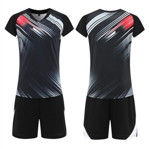 Conjunto de manga corta para mujer, uniforme de voleibol, camisa con cuello en V, pantalones cortos con bolsillos dobles, traje de entrenamiento a juego, ropa deportiva femenina - Product Image 2