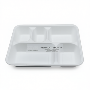 Barquette repas jetable à 5 compartiments avec couvercle - Product Image 2