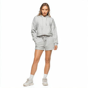 Ensemble de shorts de jogging imprimés d'hiver pour femmes, streetwear, molleton épais, écologique, respirant, deux pièces - Product Image 2