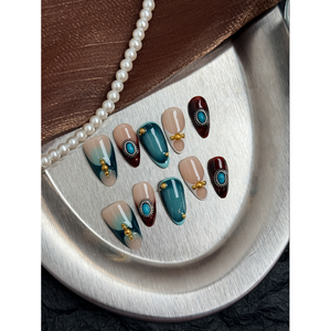 Ongles autocollants Emerald Muse, décoration d'ongles élégante et luxueuse - Product Image 2