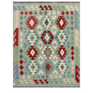 Alfombra Kilim de Maimana, Afganistán, 190 x 154 cm, Alfombras y Juegos de Alfombras - Product Image 1