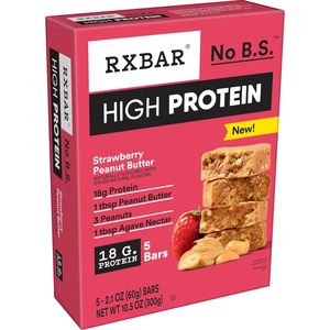 RXBAR Barras de Proteína, Sin Gluten, Snacks de Proteína, Sabor Fresa y Mantequilla de Cacahuete (6 Cajas, 30 Barras) - Product Image 6