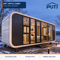 Suite Cabine Apple de 20 pieds en acier modulaire protégé contre la corrosion pour club de plage tropical et hôtel de plongée