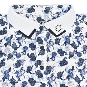 Camiseta de Golf de Algodón para Hombre, Diseño Floral, Secado Rápido, Logotipo Digital Impreso en la Parte Delantera, Manga Corta, Estilo Casual - Product Image 3